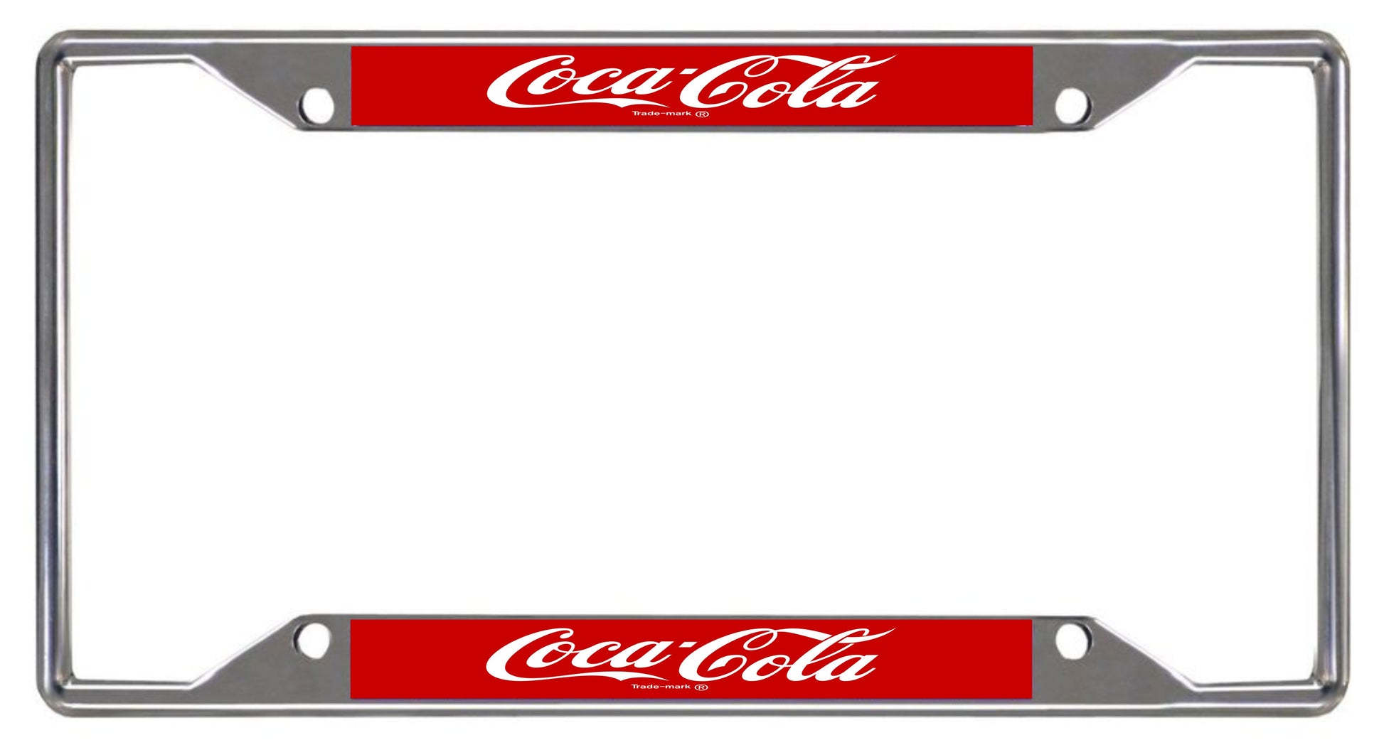 Coca Cola Single Logo 4 Hole Photo License Plate Frame