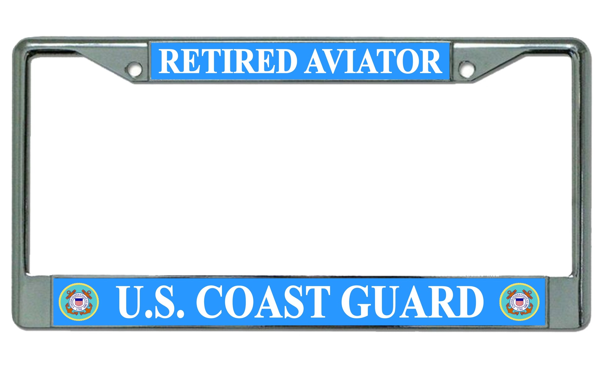 U.S. Coast Guard Retired Aviator Photo License Plate Frame