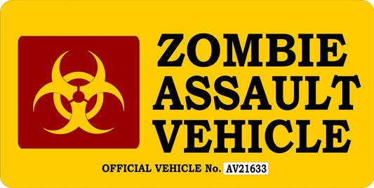 Zombie Assault Vehicle Metal Photo License Plate