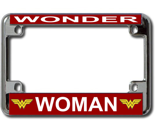 Wonder Woman Chrome Motorcycle License Plate Frame