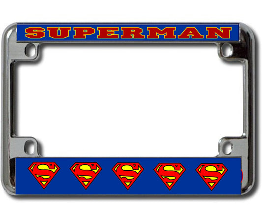 Superman Chrome Motorcycle License Plate Frame