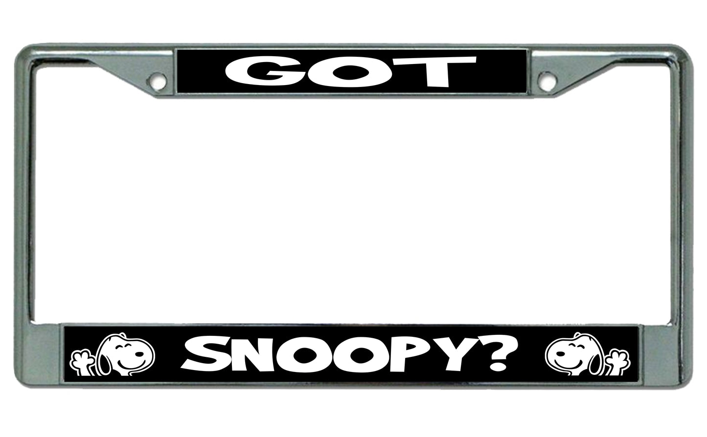 Got Snoopy Chrome License Plate Frame