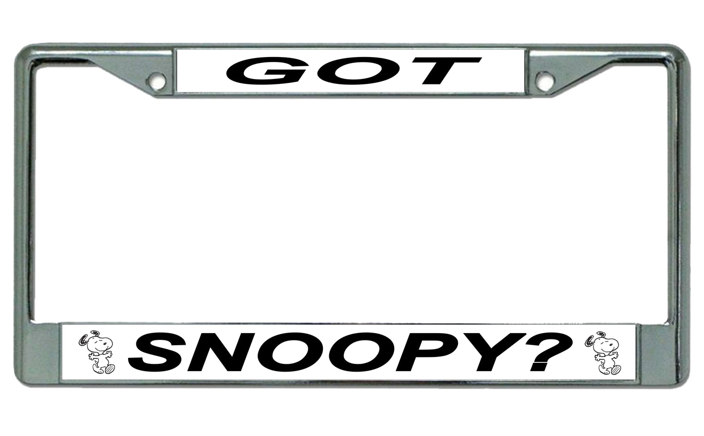 Got Snoopy Chrome License Plate Frame