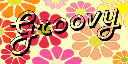 Groovy On Flowers Photo License Plate