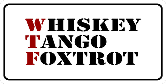 Whiskey Tango Foxtrot Photo License Plate