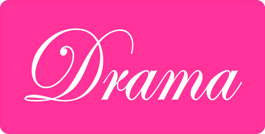 Drama On Pink Photo License Plate