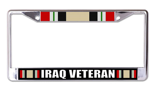 Iraq Veteran Chrome License Plate Frame