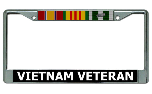 Vietnam Veteran Chrome License Plate Frame