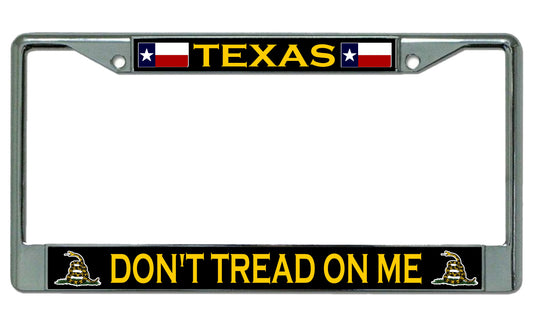 Texas Don't Tread 2nd Amendment Chrome License Plate Frame