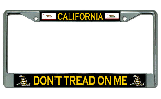 California Don't Tread 2nd Amendment Chrome License Plate Frame
