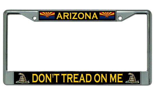 Arizona Don't Tread 2nd Amendment Chrome License Plate Frame