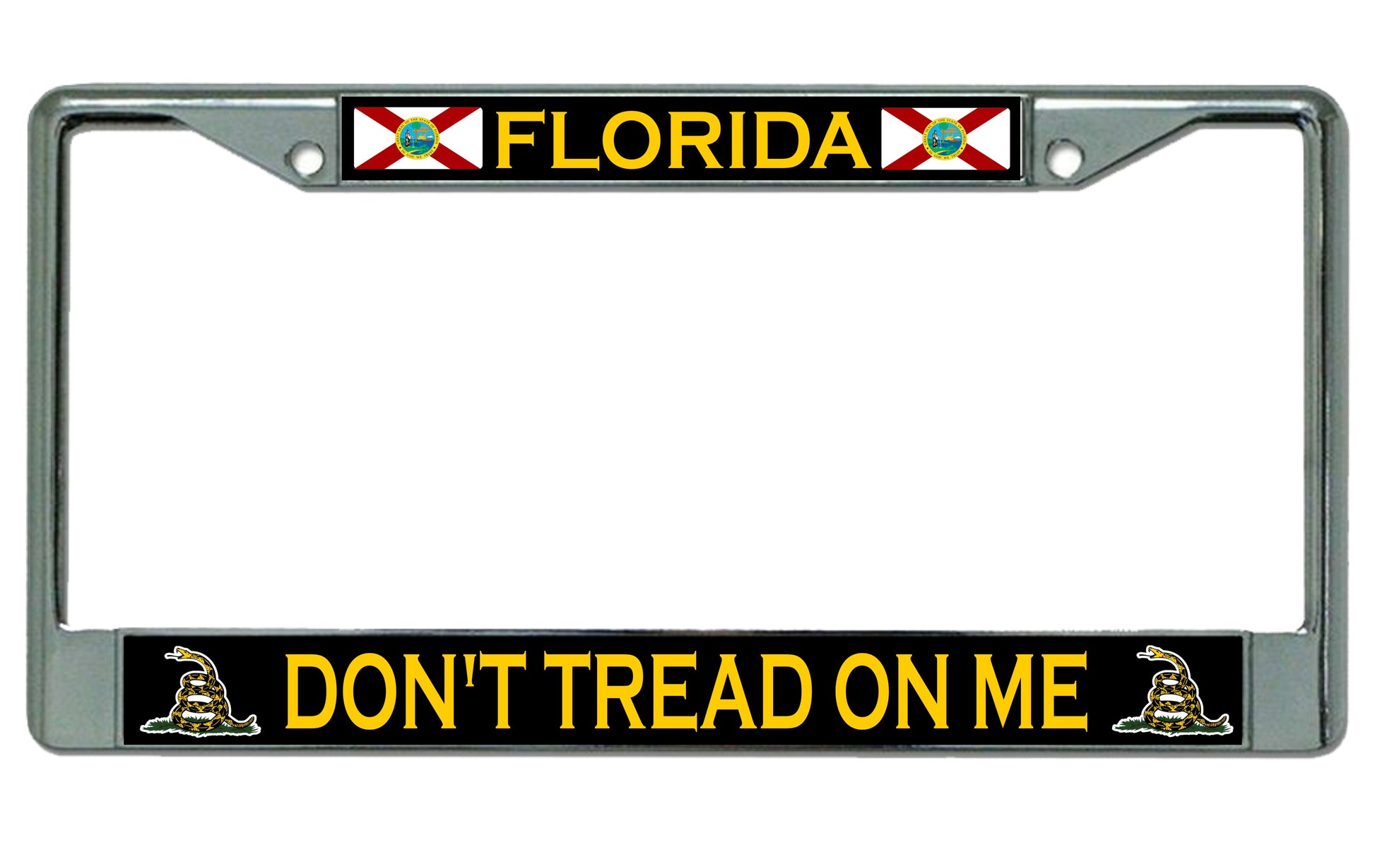 Florida Don't Tread 2nd Amendment Chrome License Plate Frame