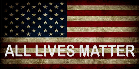 All Lives Matter On American Flag Photo License Plate