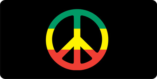 Rasta Peace Symbol Photo License Plate