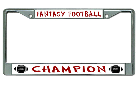 Fantasy Football Champion Chrome License Plate Frame