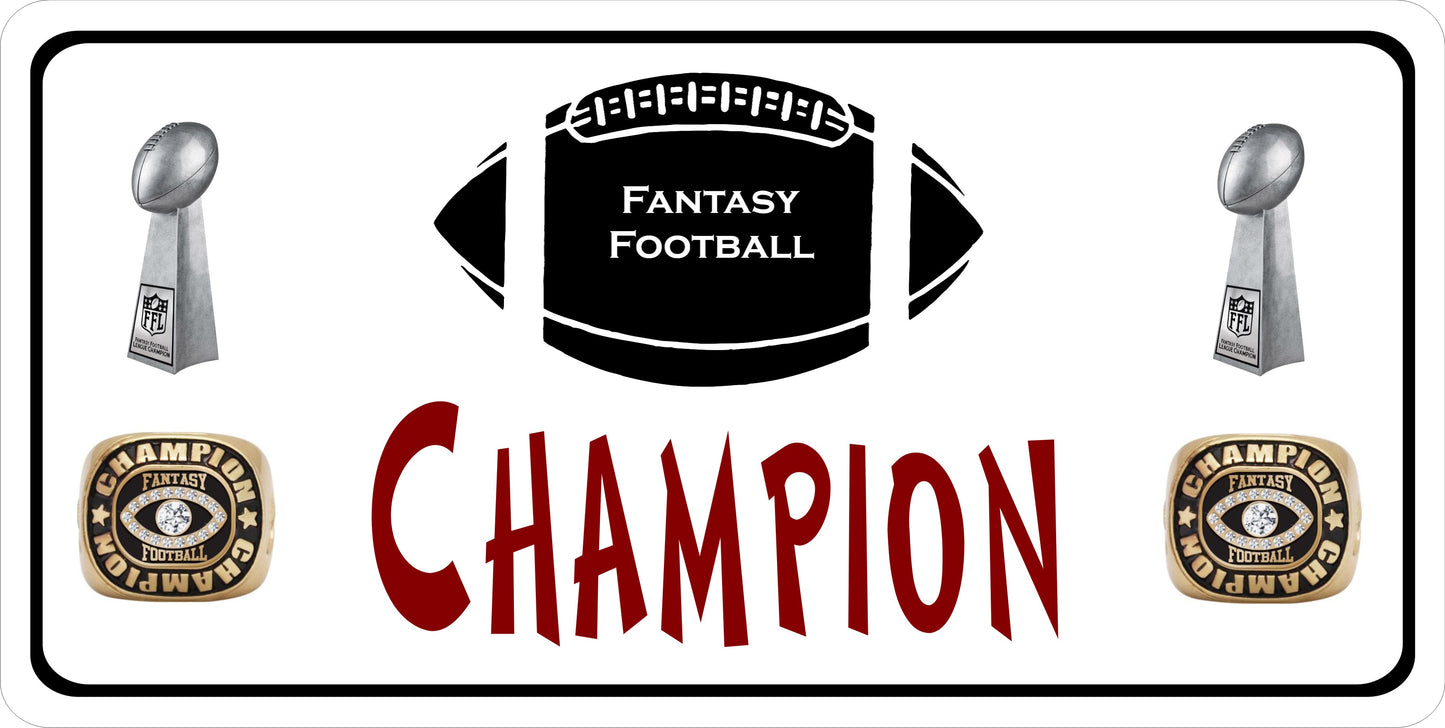 Fantasy Football Champion Photo License Plate
