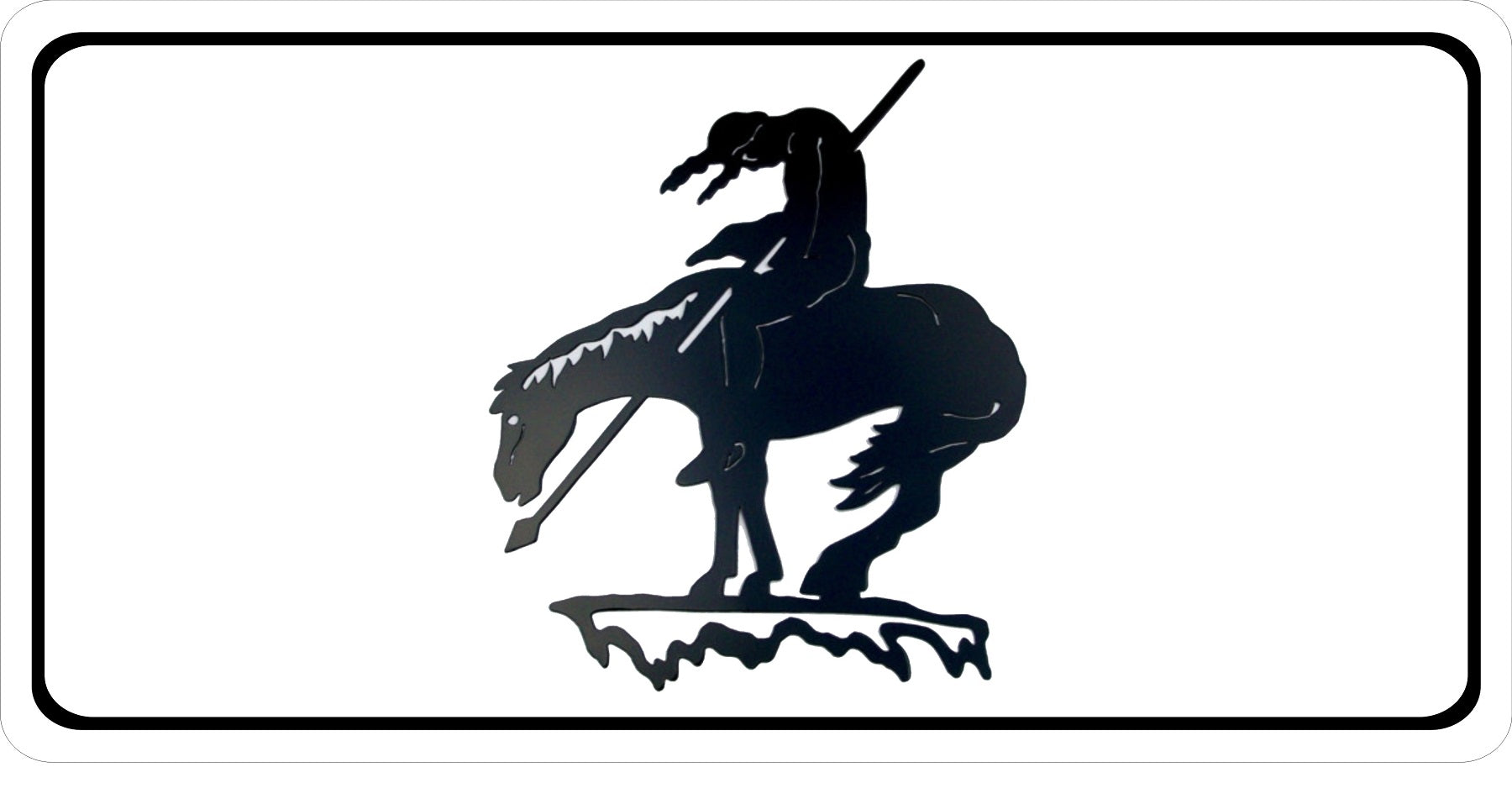 End Of The Trail On White Photo License Plate