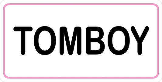 Tomboy On White Photo License Plate