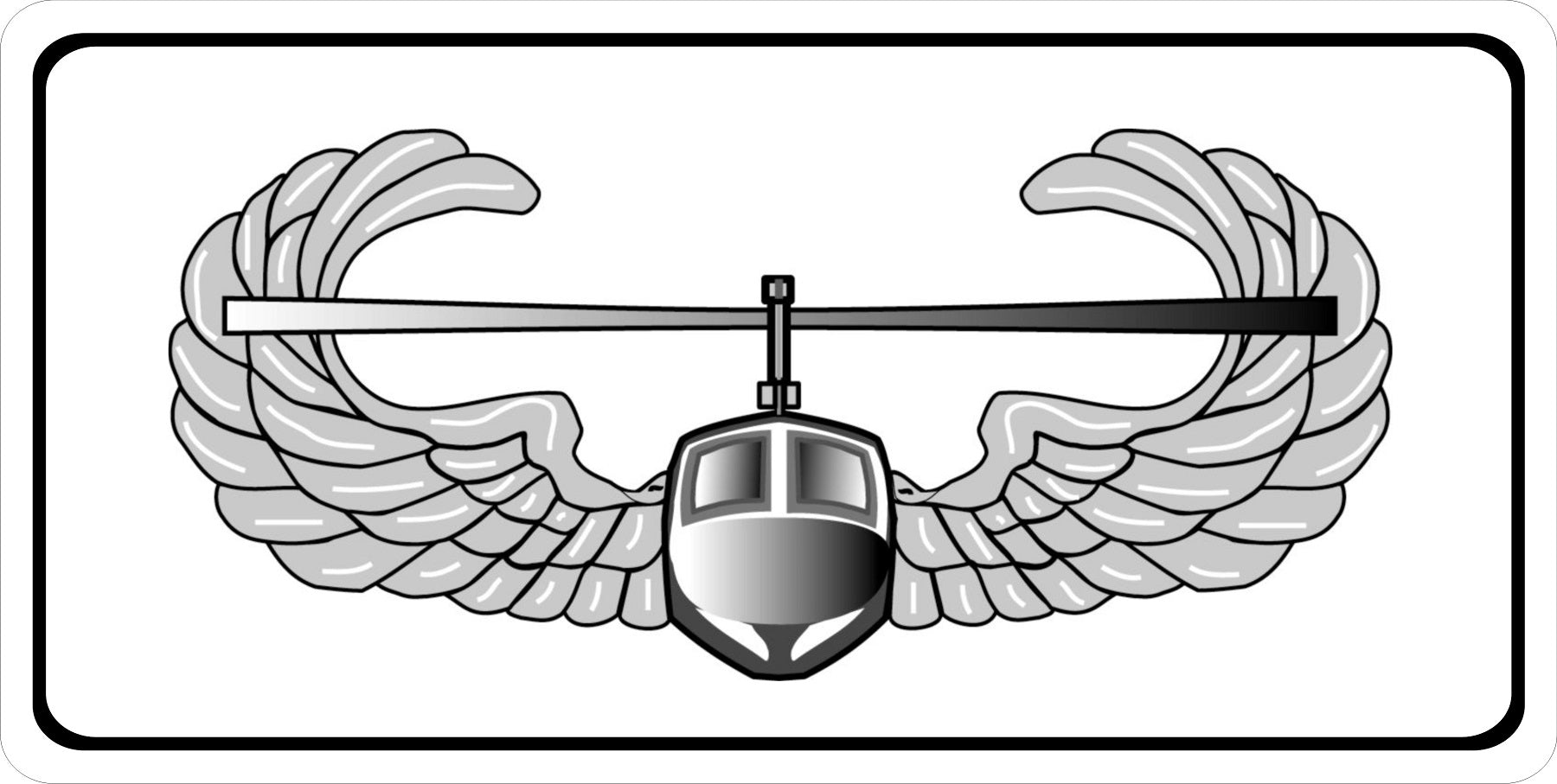 Air Assault White Photo License Plate