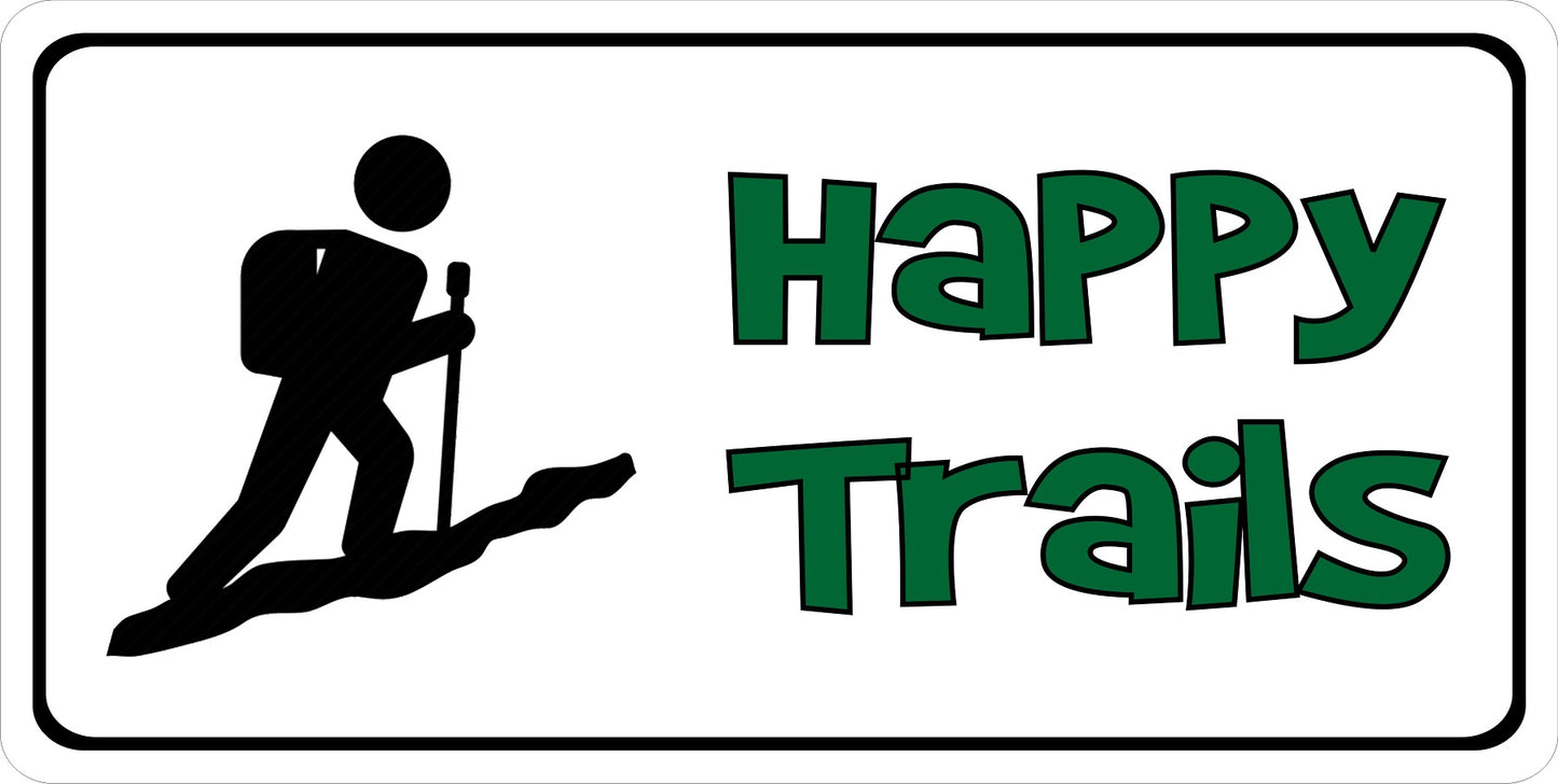 Happy Trails Hiking Photo License Plate