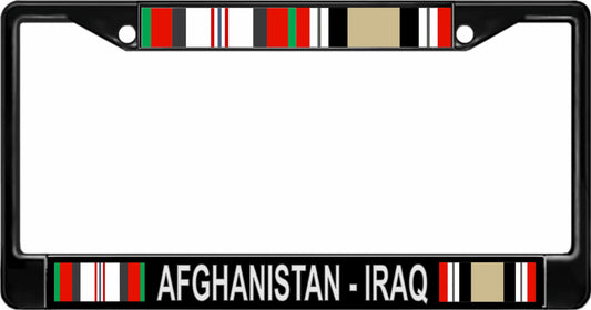 Afghanistan - Iraq Veteran Black License Plate Frame