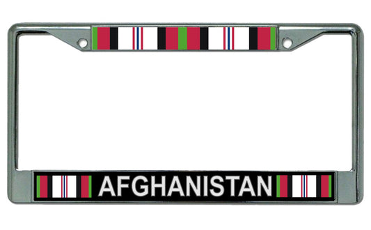 Afghanistan Veteran Chrome License Plate Frame