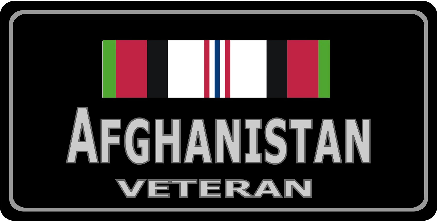 Afghanistan Veteran Photo License Plate