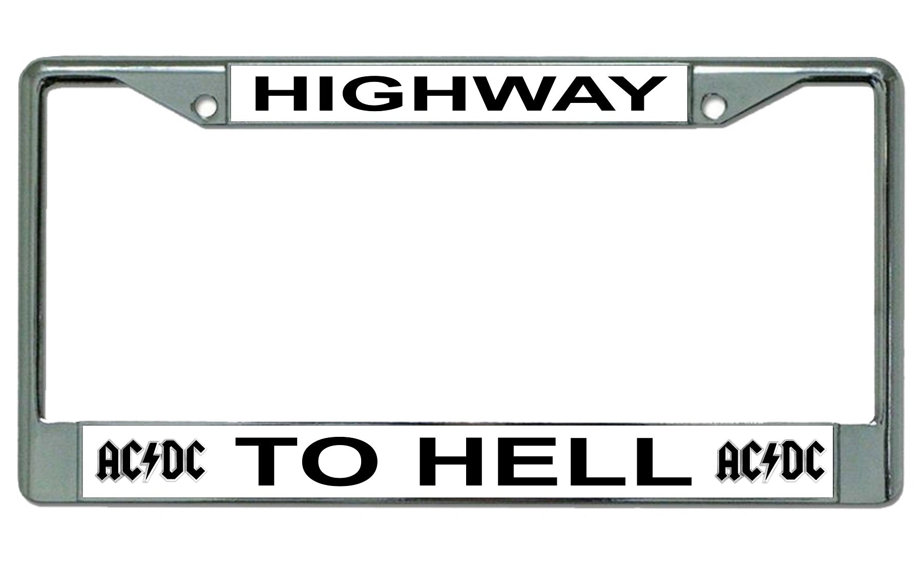 AC/DC Highway To Hell Chrome License Plate Frame – Auto License Plates ...
