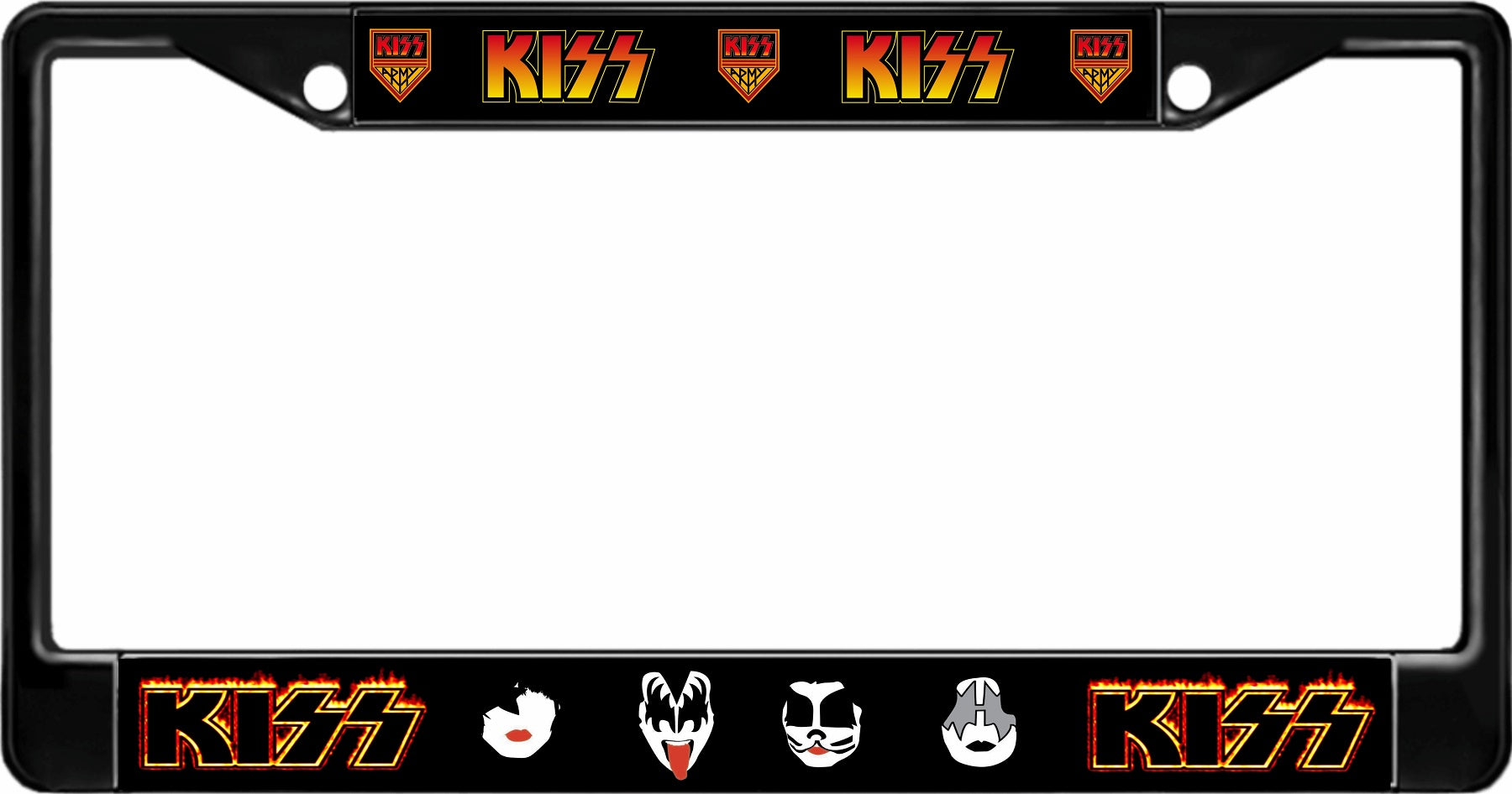 Kiss Army Black License Plate Frame