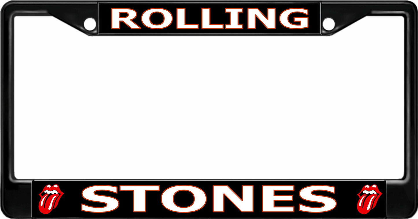 Rolling Stones Black License Plate Frame