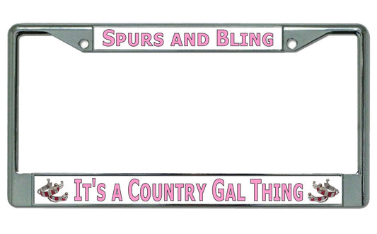 It's A Country Gal Thing Chrome License Plate Frame