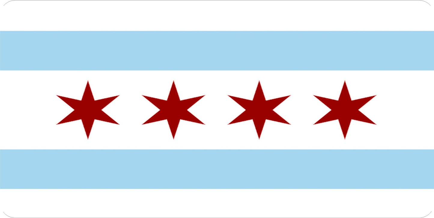 Chicago City Flag Photo License Plate