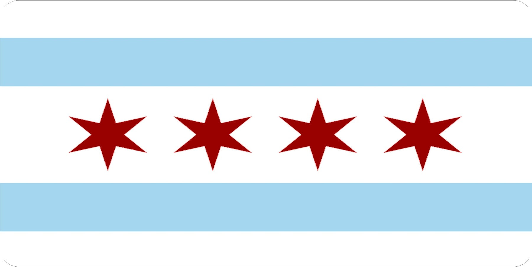 Chicago City Flag Photo License Plate