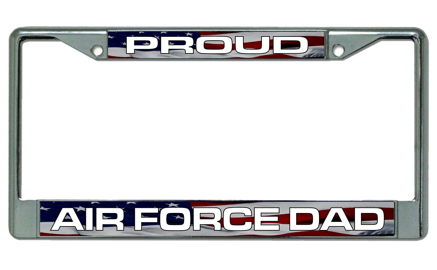 Proud Air Force Dad Chrome License Plate Frame