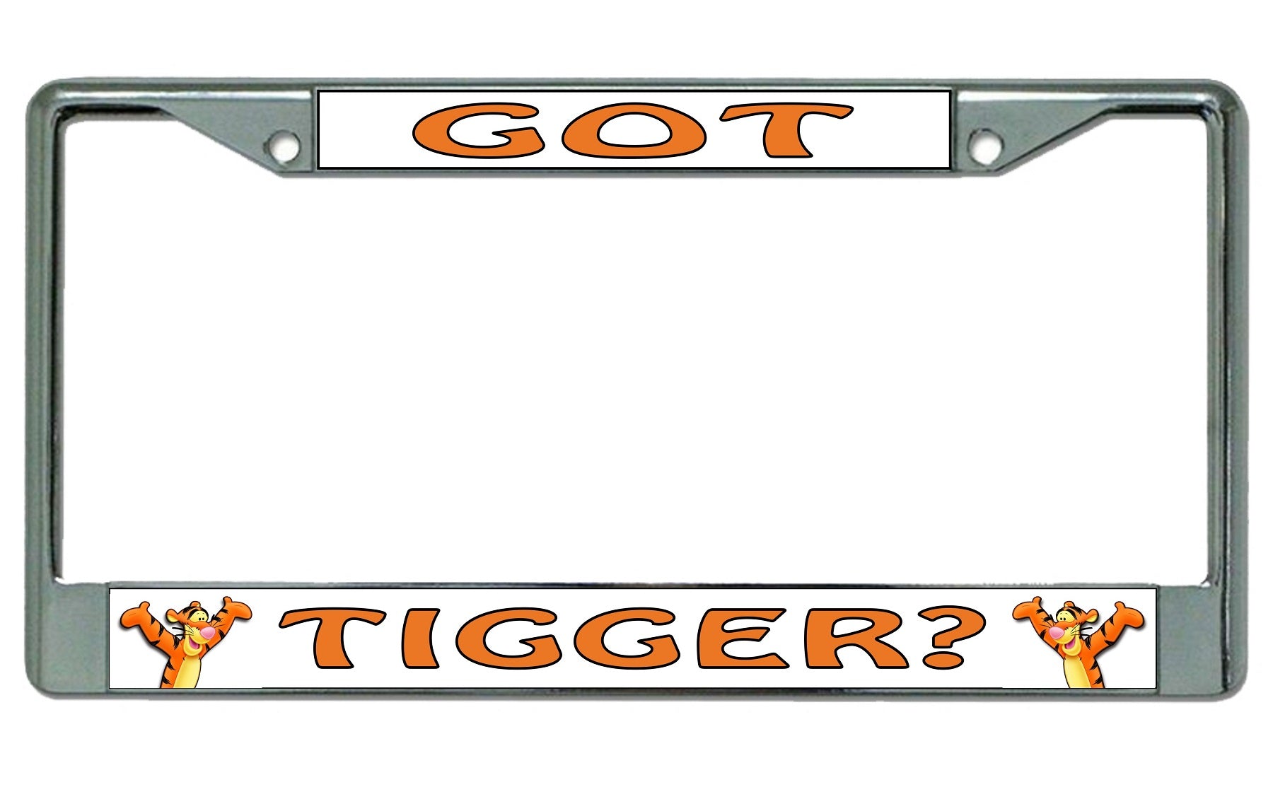 Got Tigger? Chrome License Plate Frame