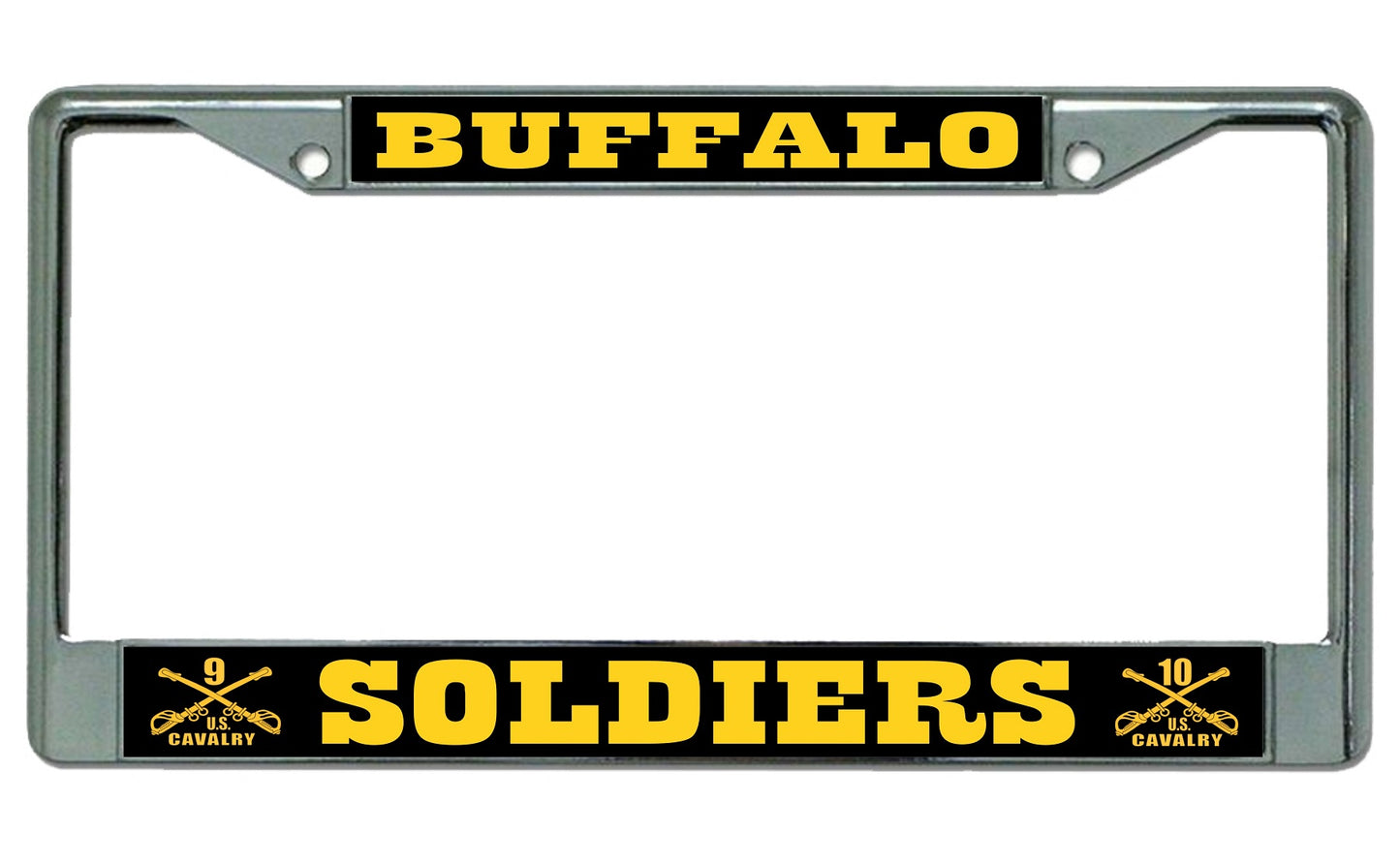 U.S. Cavalry Buffalo Soldiers Chrome License Plate Frame