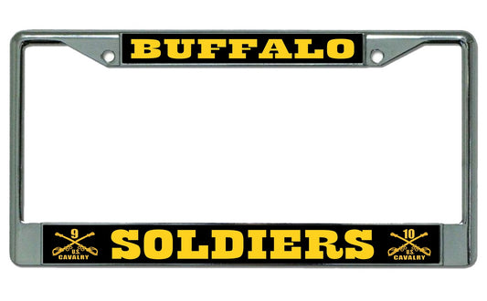 U.S. Cavalry Buffalo Soldiers Chrome License Plate Frame