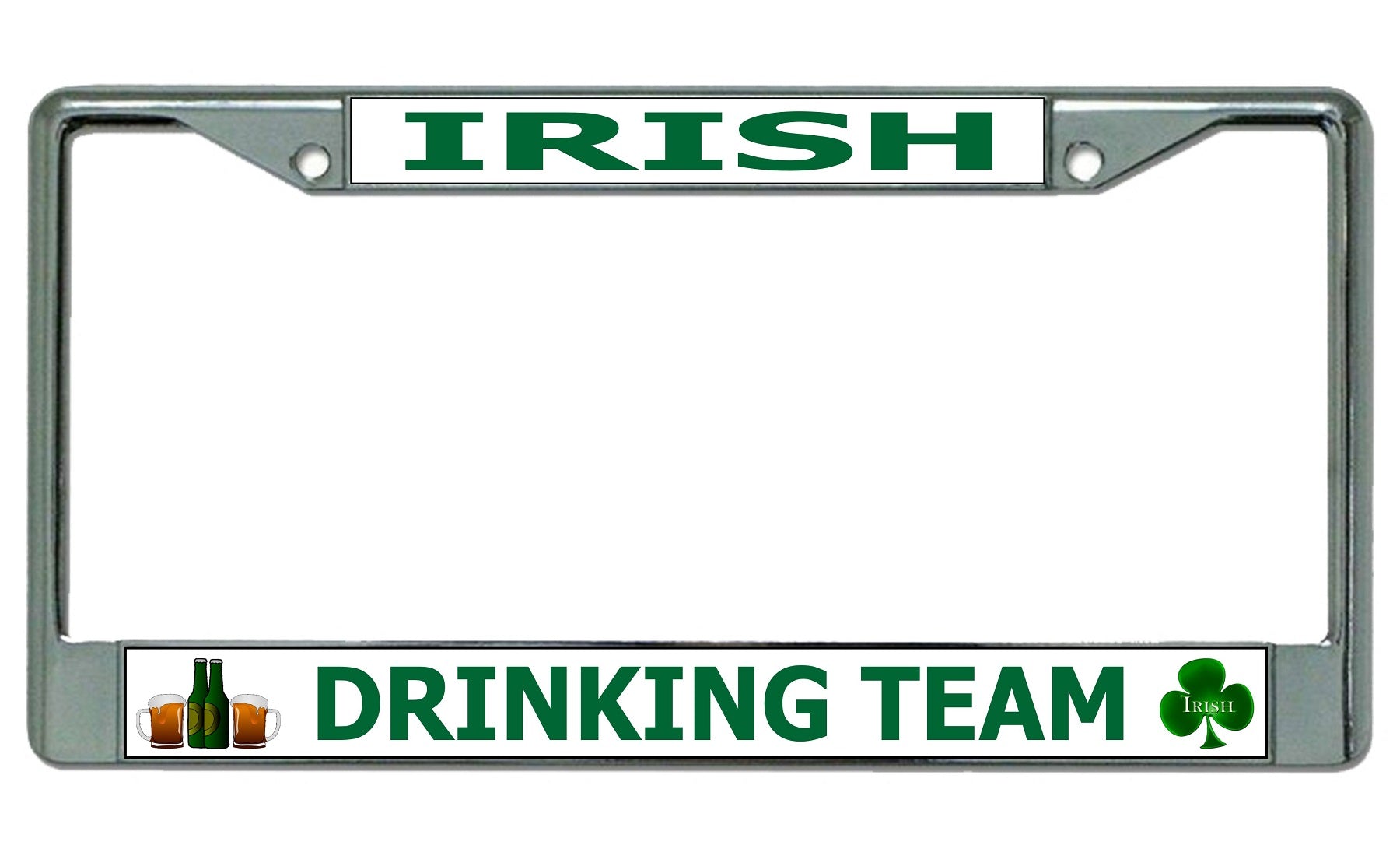 Irish Drinking Team Chrome License Plate Frame