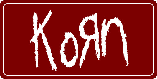 Korn On Red Photo License Plate