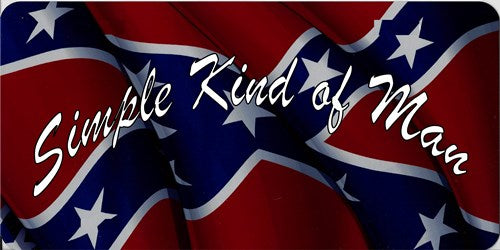 Simple Kind Of Man Rebel Flag Photo License Plate