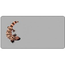 Offset Gila Monster On Gray Photo License Plate