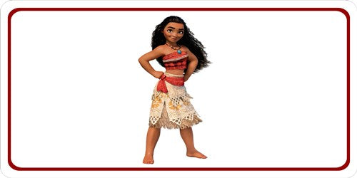 Moana On White Photo License Plate