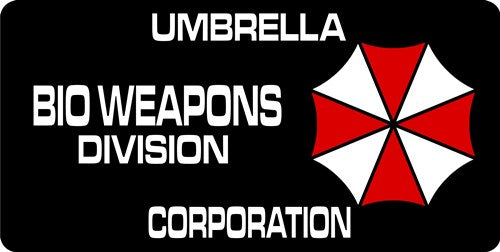 Umbrella Corporation Bio Weapons Photo License Plate