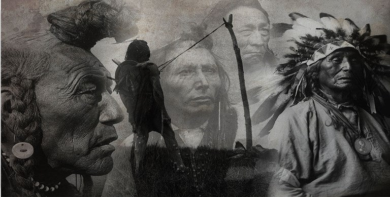 Native American Black And White Photo License Plate