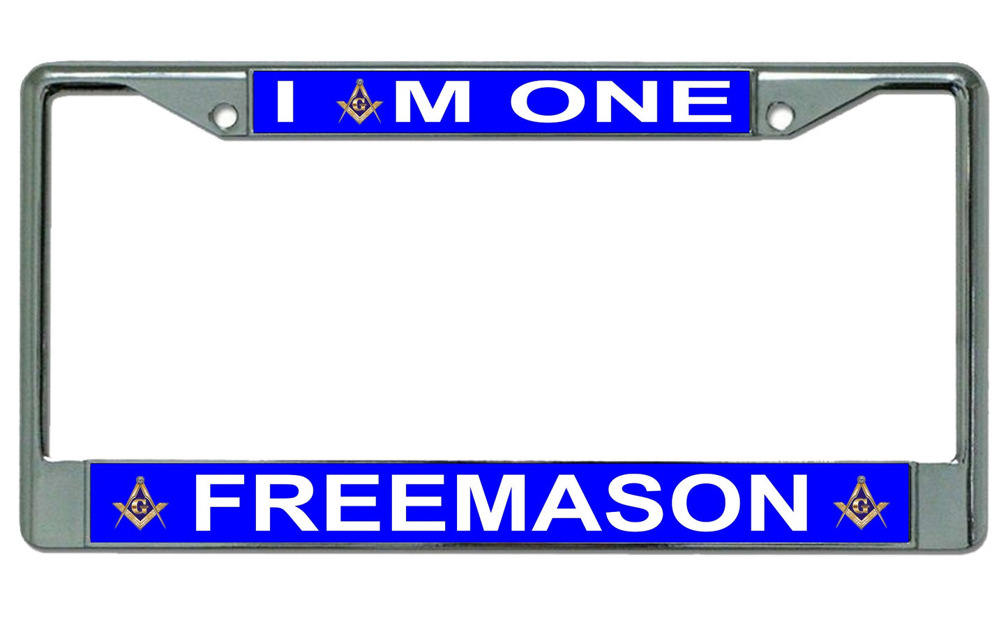 I Am One Freemason Chrome License Plate Frame