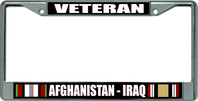 Afghanistan - Iraq Veteran Chrome License Plate Frame