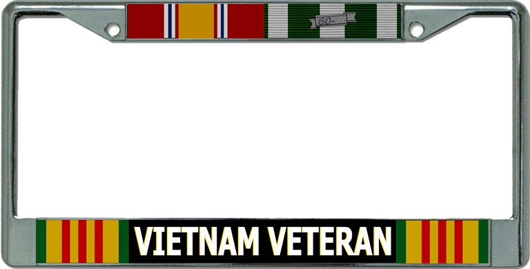 Vietnam Veteran Chrome License Plate Frame