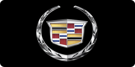 Cadillac Emblem On Black Photo License Plate