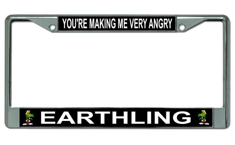 Marvin Martian Making Me Very Angry Chrome License Plate Frame