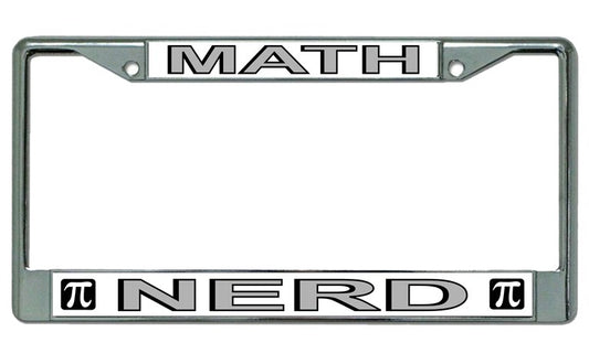 Math Nerd Chrome License Plate Frame